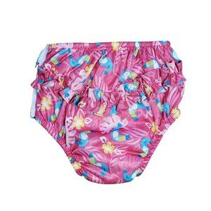 iPlay Swim Diaper Pink Toucan Print Size 3T – Reusable Baby Toddler Swimsuit Dia